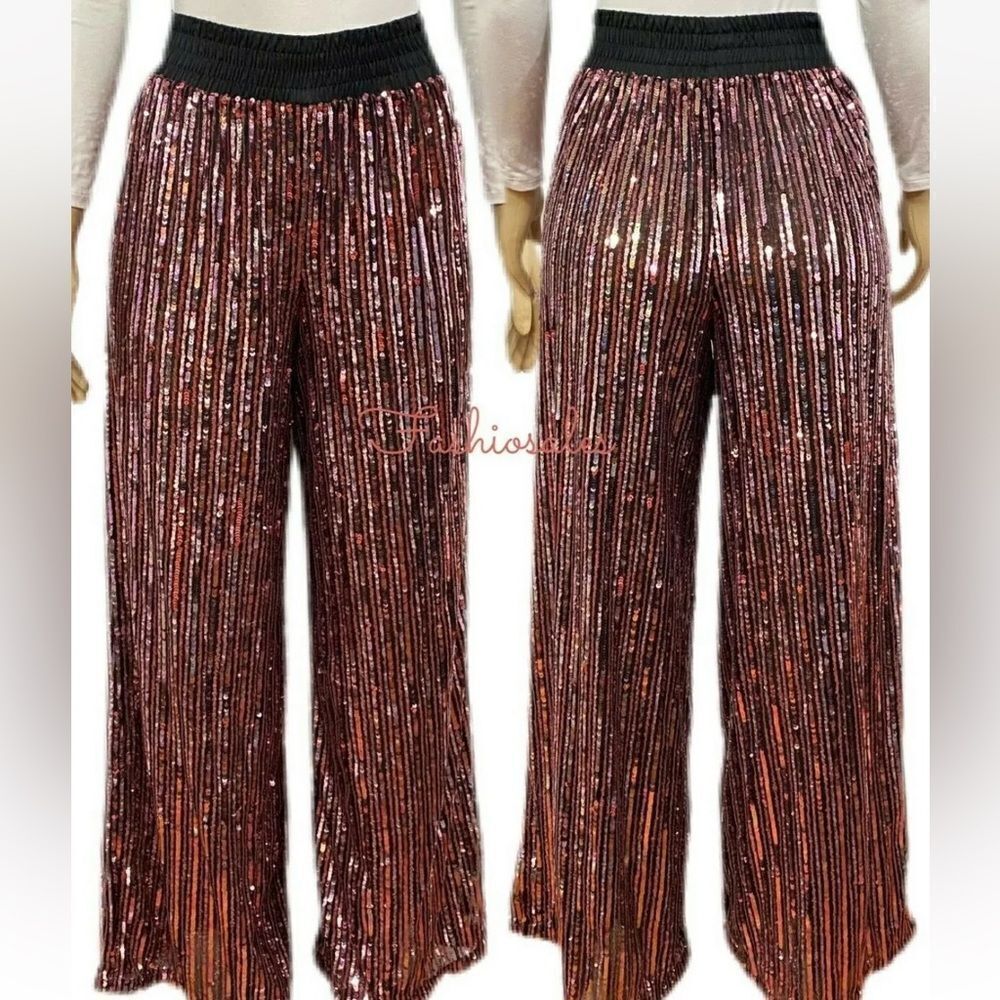 Victoria’s Secret Bling Mega Sequin Wide Leg Lounge , Pajama pants Small